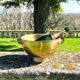 Swan Brass Champagne Cooler – Vintage Solid Sculptural Swan Handles