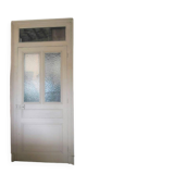 Large glazed door and its old glazed transom.