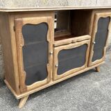 Low sideboard, bar, storage unit, wood, compass legs,