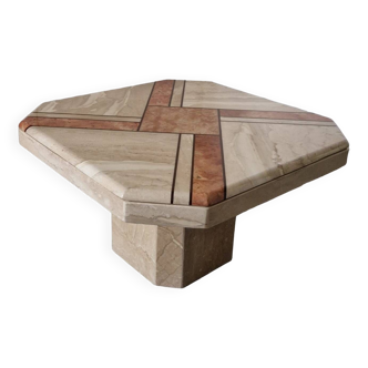 Travertine coffee table