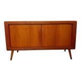 Danish teak sideboard with tambour doors