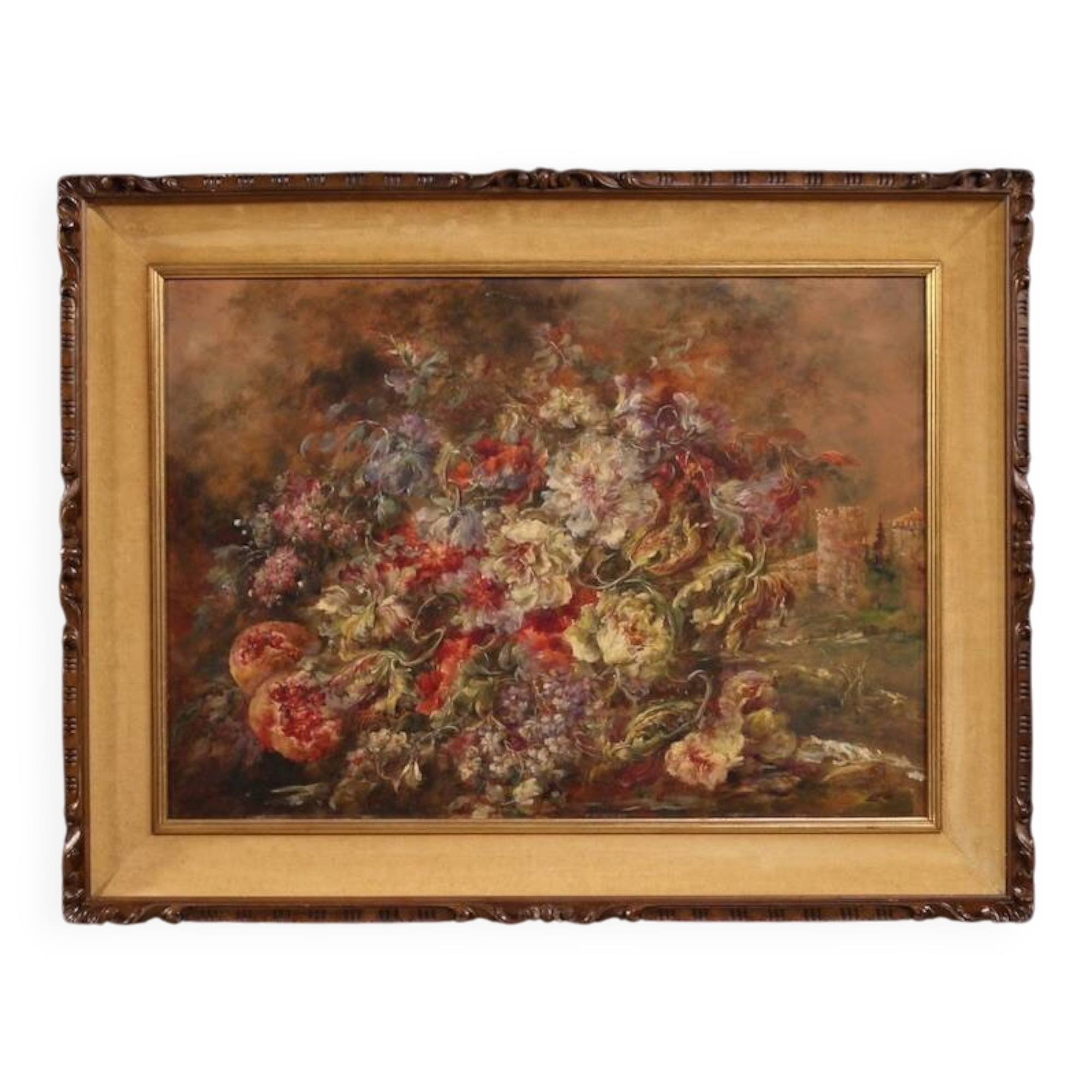 Nature morte italienne sur cuivre signée Antonioli