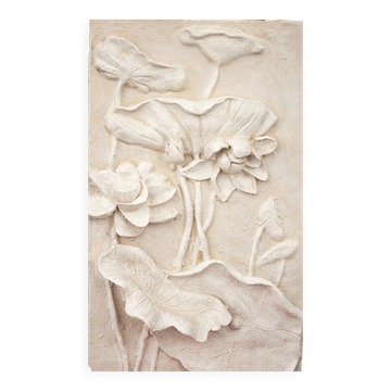 Bas-relief with flowers. Relief with flowers. Flowers in relief.