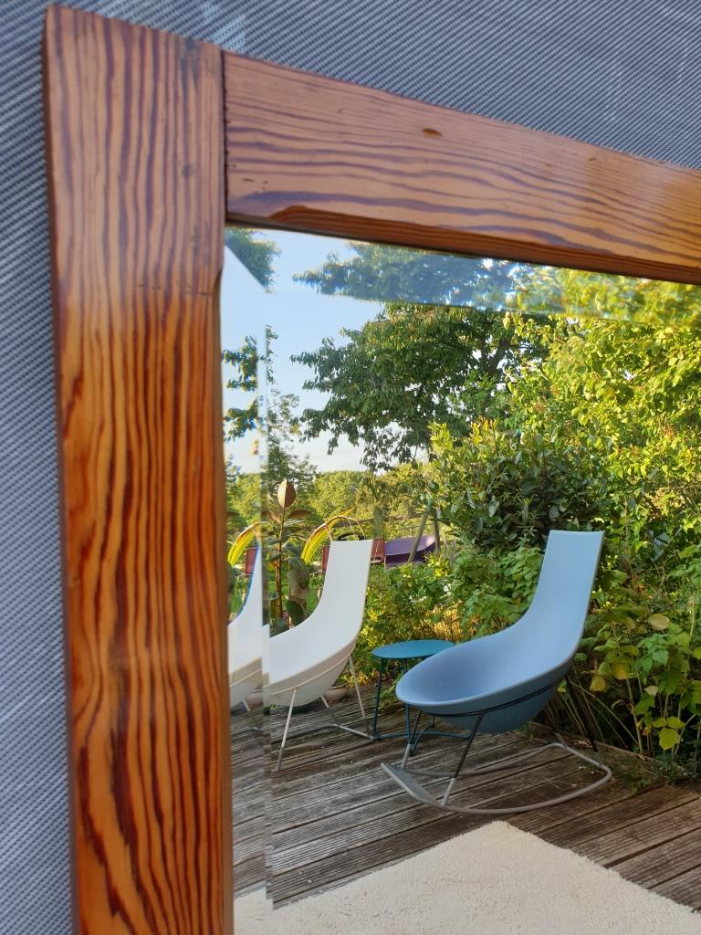 Beveled Ice Pine Door Mirror 64X120