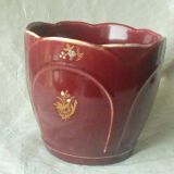 Fives lille earthenware planter with enamel decor, art nouveau period