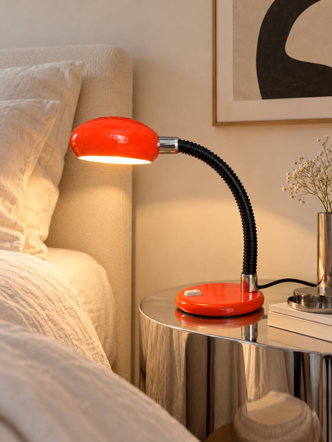Space Age orange desk lamp – 1970s