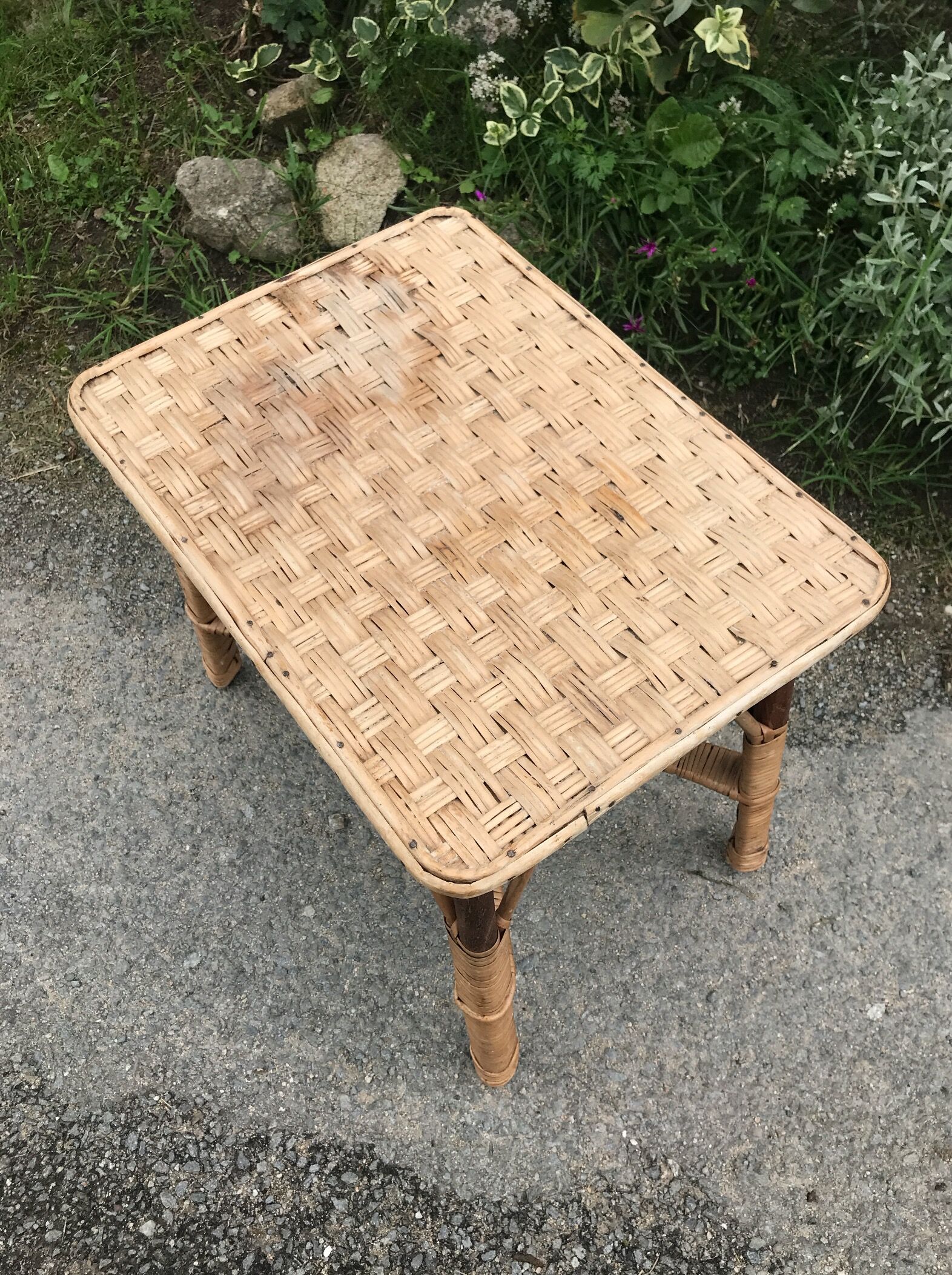 Vintage rattan coffee table
