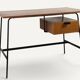Bureau CM178 Pierre Paulin pour Thonet en chêne et métal noir – Années 1950