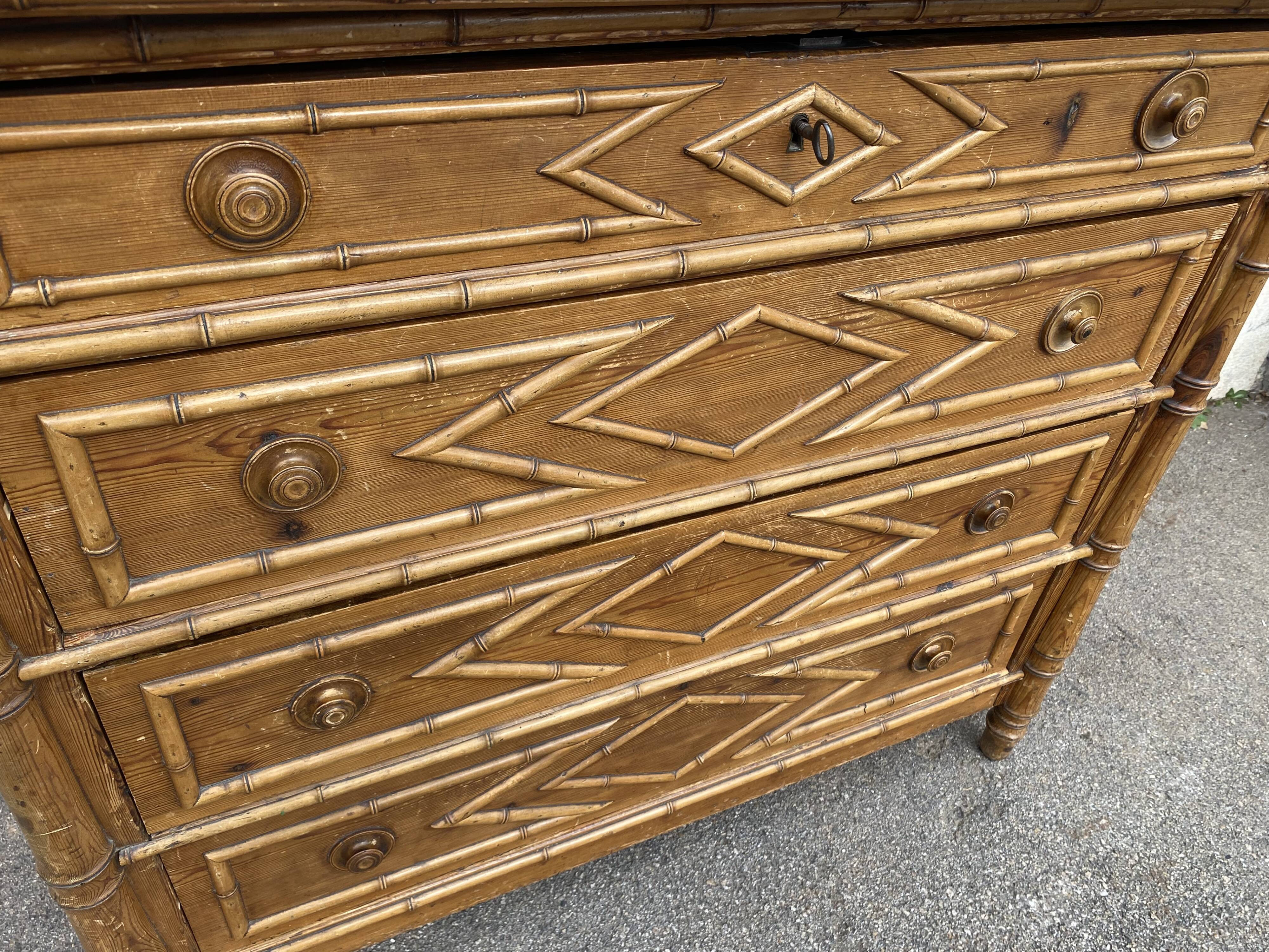 Bamboo chest of drawers