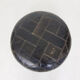 Mid-century round leather ottoman