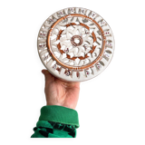 Handcrafted terracotta wall lamp enamelled bordeaux center