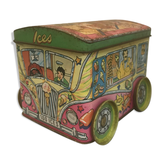 Metal box vintage ice cream bus 1960