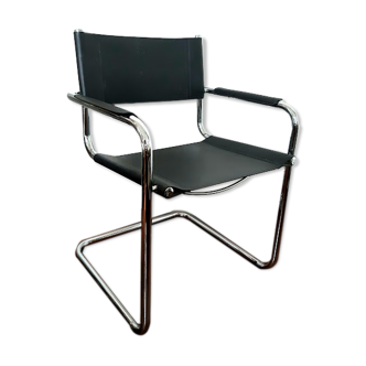 Cantilever design armchair in tubular steel 1970
