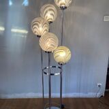 Waterfall floor lamp 5 globes Marinha Grande factory 70s