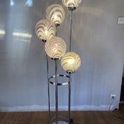 Waterfall floor lamp 5 globes Marinha Grande factory 70s