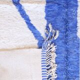 Blue and White Berber Rug - 345 x 252 cm