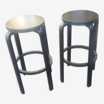 Pair of black bar stools