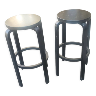 Pair of black bar stools