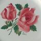 flat plates Digoin Sarreguemines Cibon – red roses decoration – vai