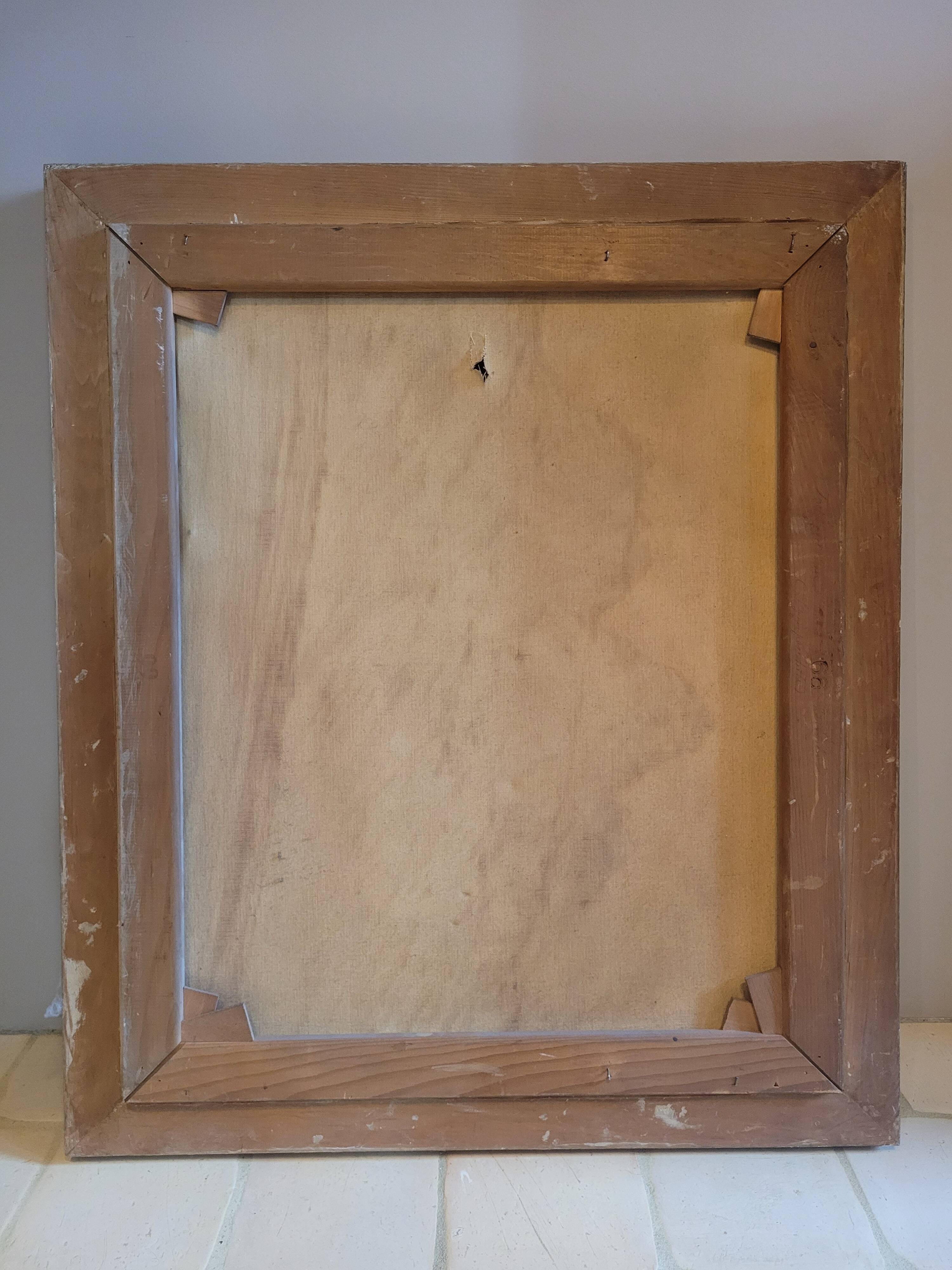 Old large vintage painting signed A. WEBER from the 1940s and 1950s.