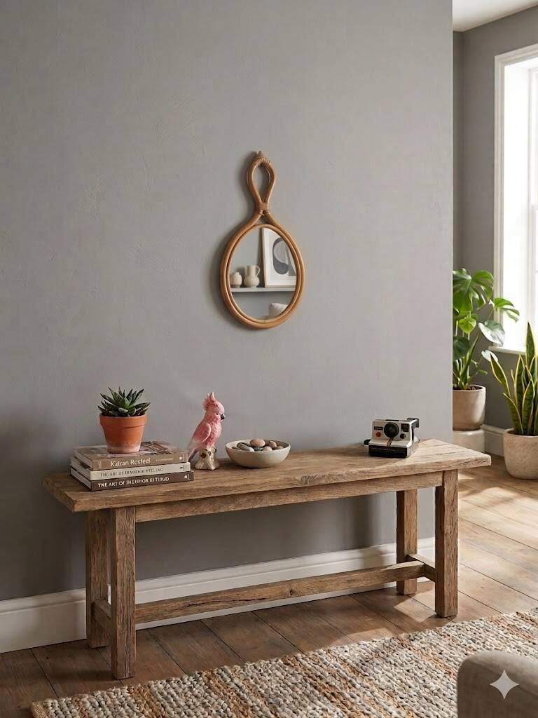1960s rattan drop mirror
