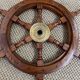 Rudder bar wheel boat in wood and brass "Comptoir des Indes" shelf