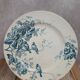 Antique plate Terre de Fer Le Bûcheron Paris – Blue bird decoration