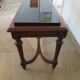 Coffee table - black marble top - Louis XIII style - H-shaped crossbar base