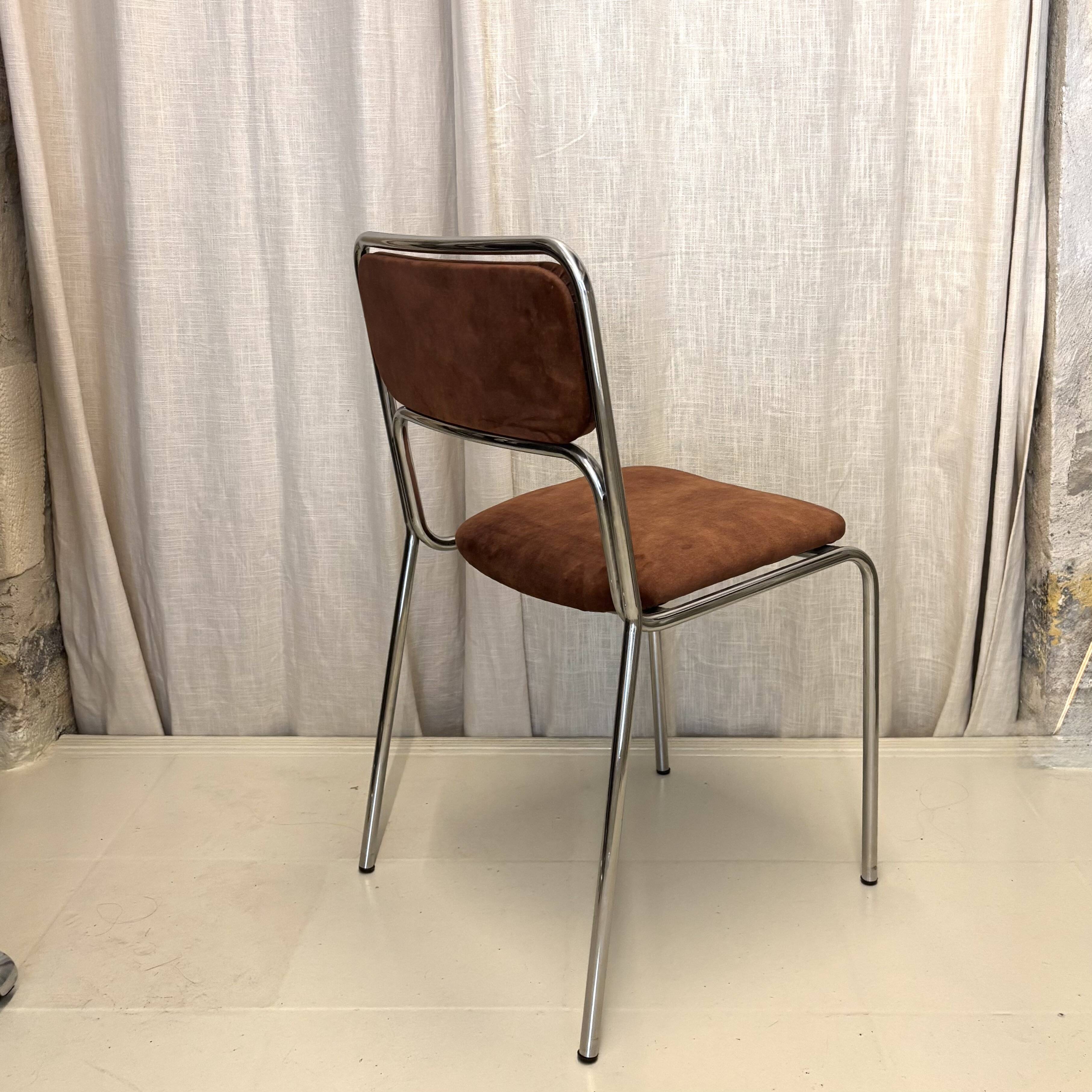 70s chrome metal chairs reupholstered