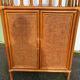 Vintage rattan, wood and cane shelf bookcase