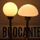 Vintage opaline brass table lamp