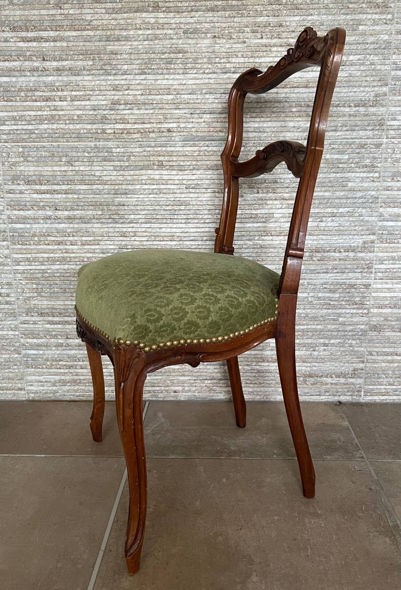 Pair of 19th century Louis XV style chairs, Napoleon III period in walnut