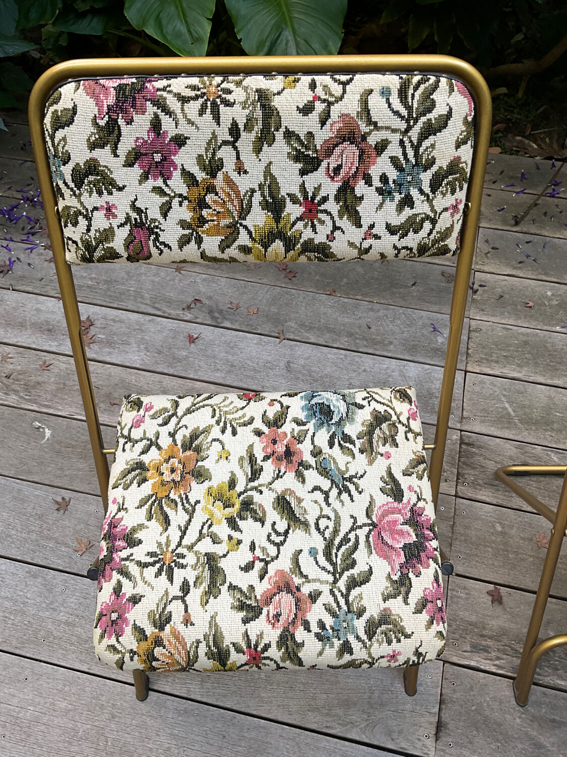 2 vintage Lafuma Chantazur folding chairs