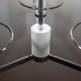 Space Age Three Lights Chromed Chandelier, Italy 1970s