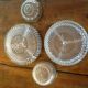 Dishes and ramekins chiseled glass and silver metal