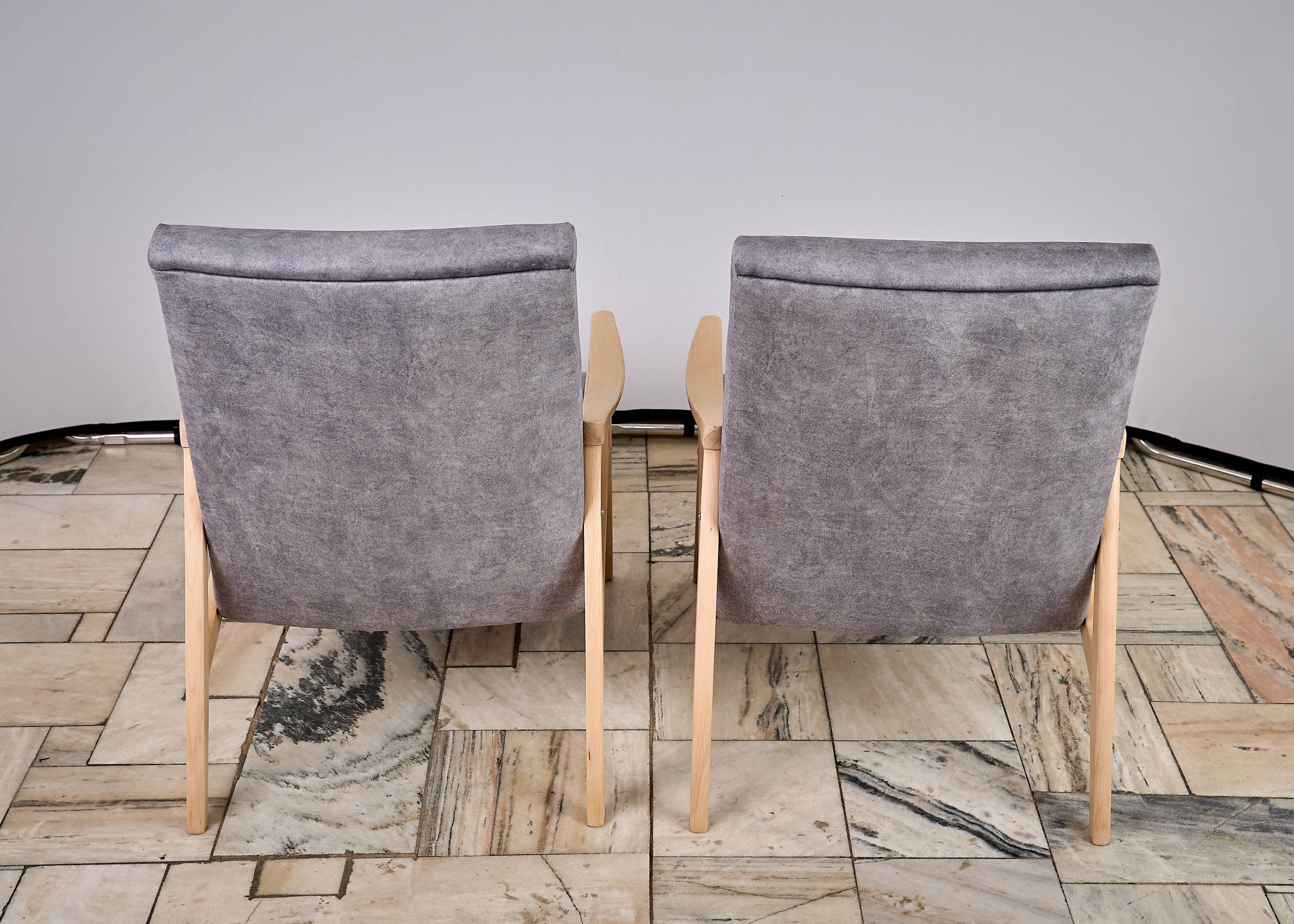 Paire de fauteuils conçus par J. Jiroutek, TON Tchécoslovaquie, années 1960, Vintage