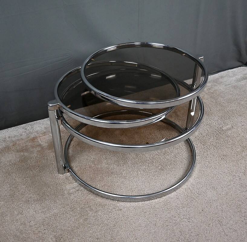Coffee table with rotating trays, attributed to Milo Baughman – 1970