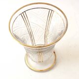 Frosted Art Deco carved vase