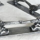 Set of 6 pewter knife rests in the shape of art deco animals