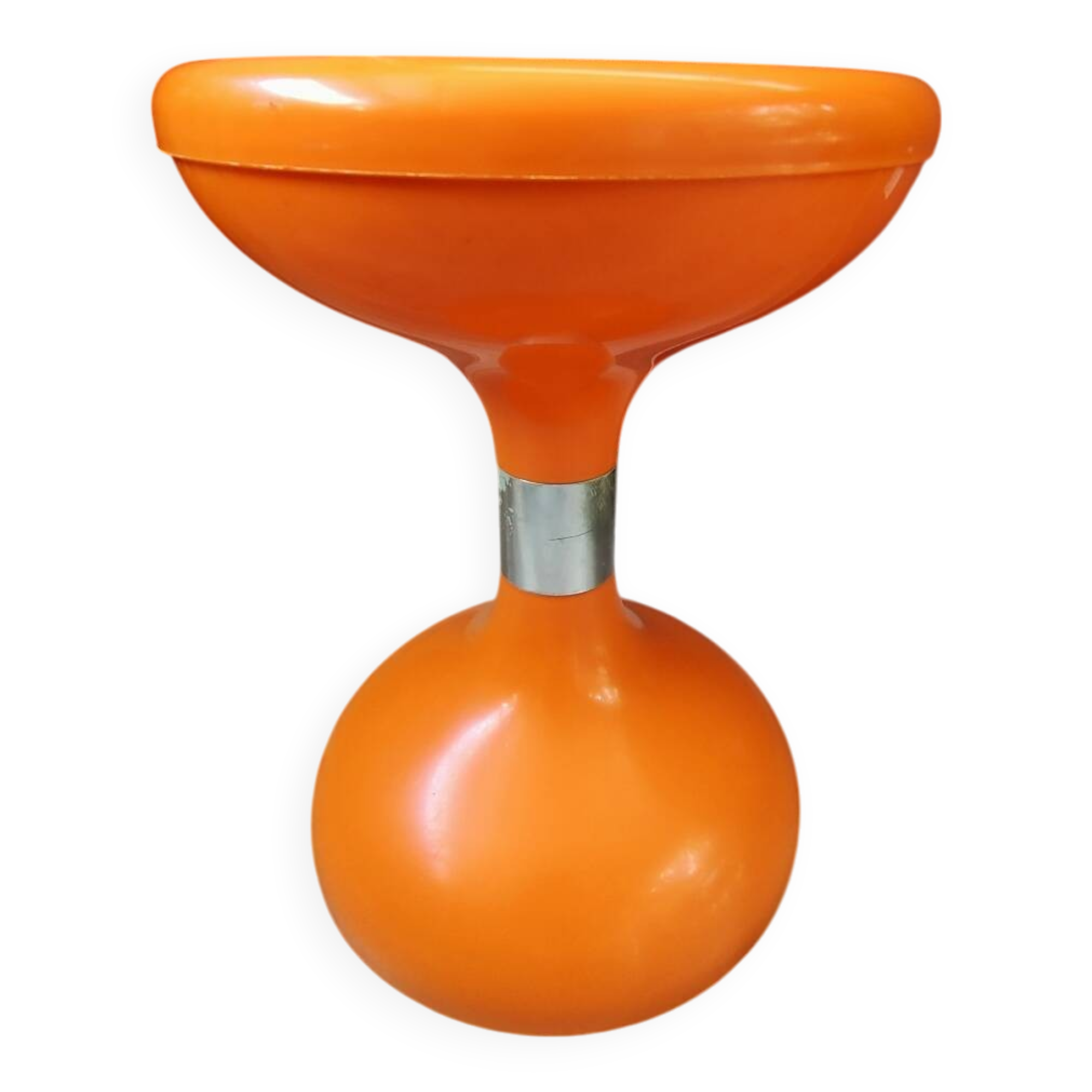Orange diabolo stool from the 70s