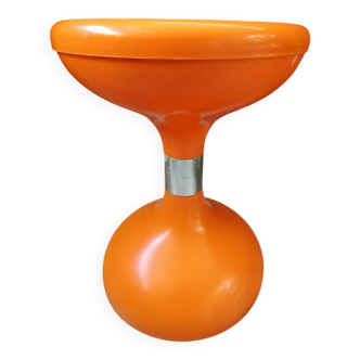 Tabouret diabolo orange des années 70