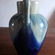 Vase with flamed blue signature in art deco ceramic