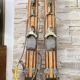 Pair of vintage Rossignol Hickory wooden skis