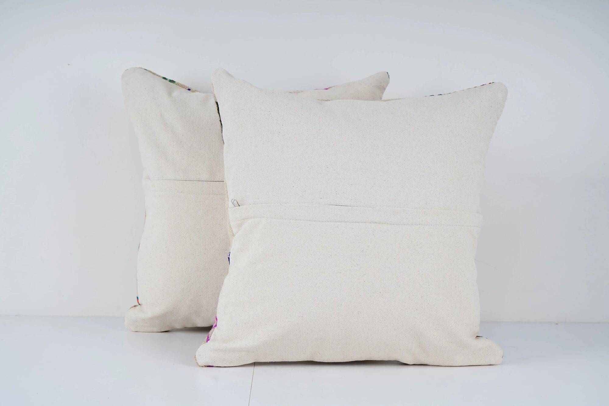 Set of 2 vintage kilim cushion covers 61x61 cm
