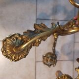 Lustre en bronze des années 1970 6 branches max 60w