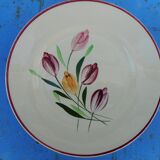 Lot of six plates decorated Tulips "Longchamp"