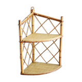 Rattan corner shelf