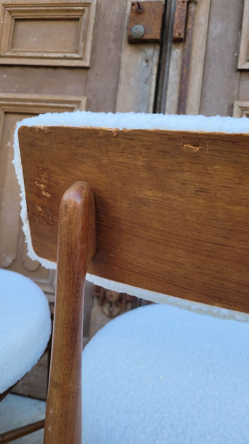 Series of 4 design Scandinavian teak chairs