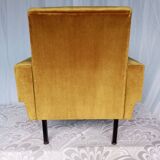 Vintage yellow velvet armchairs