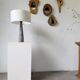 Lampe de table céramique bleue style 1950